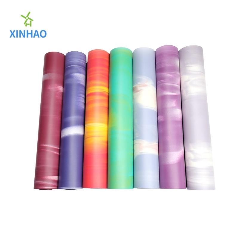 Градиентный цвет натуральный PU резиновый коврик для йоги оптом, градиент цветовой защита окружающей среды, не скользящий спорт и фитнес
